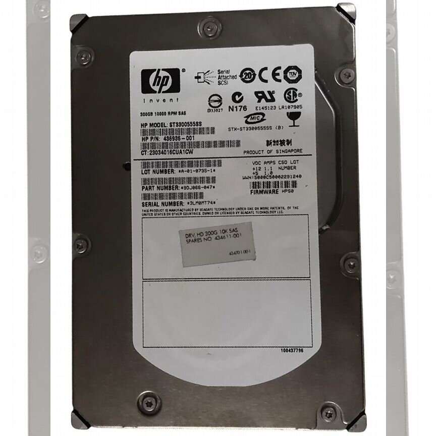 [RH937AA] Жесткий Диск Hp300gb Sas 3,5" Hdd