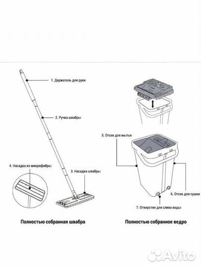 Швабра с ведром и отжимом Bodom