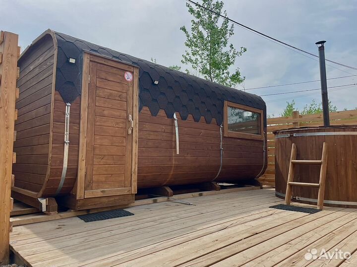 Баня бочка в аренду с Купелью