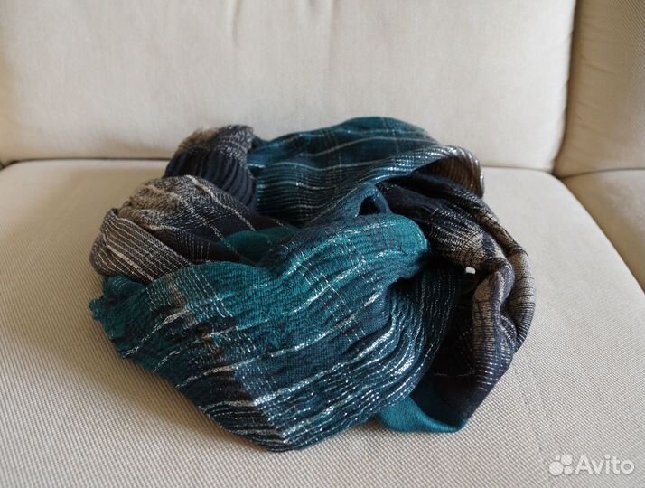 Нарядный палантин шарф платок шерсть+люрекс