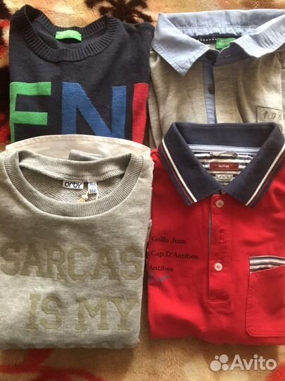 Рубашки +кофта для мальчика146-152 в отл сост