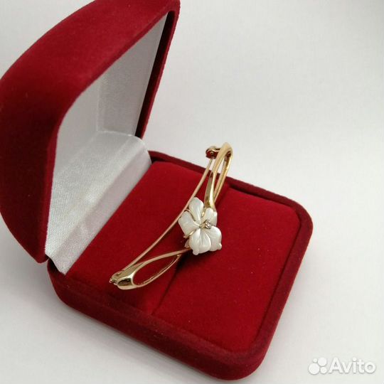 Гр19 Булавка с камнем и перлам,зол,585 (id 37603)