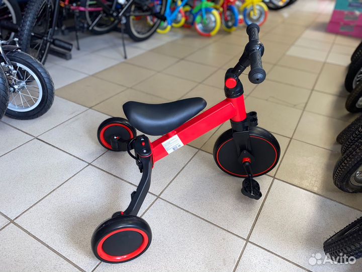 3в1 Детский трехколесный велосипед-беговел