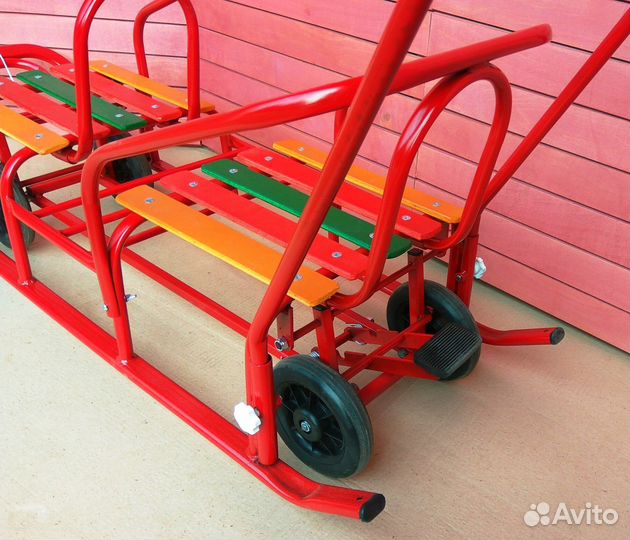 Новые санки с колесами для двойни (два ребенка)