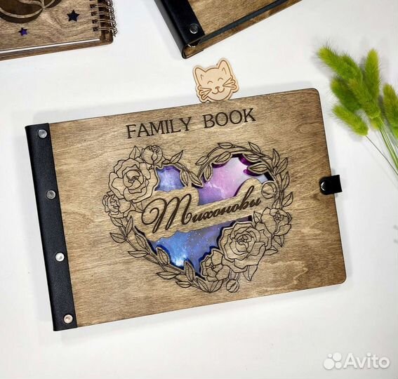 Фотоальбом с деревянными обложками