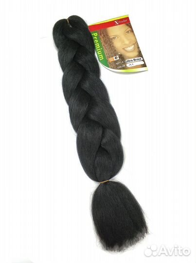 Канекалон однотонный черный