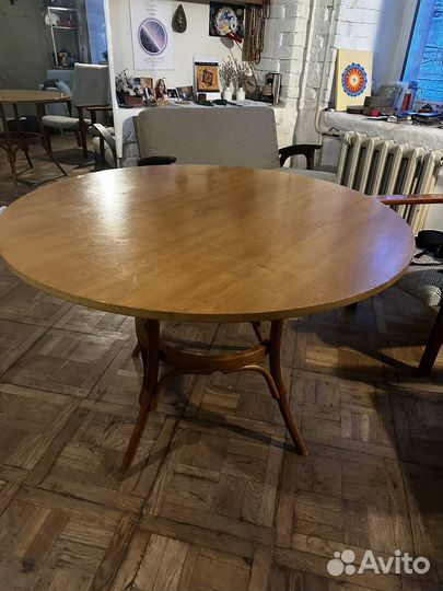 Стол из массива бука, диа 100 и 130 см