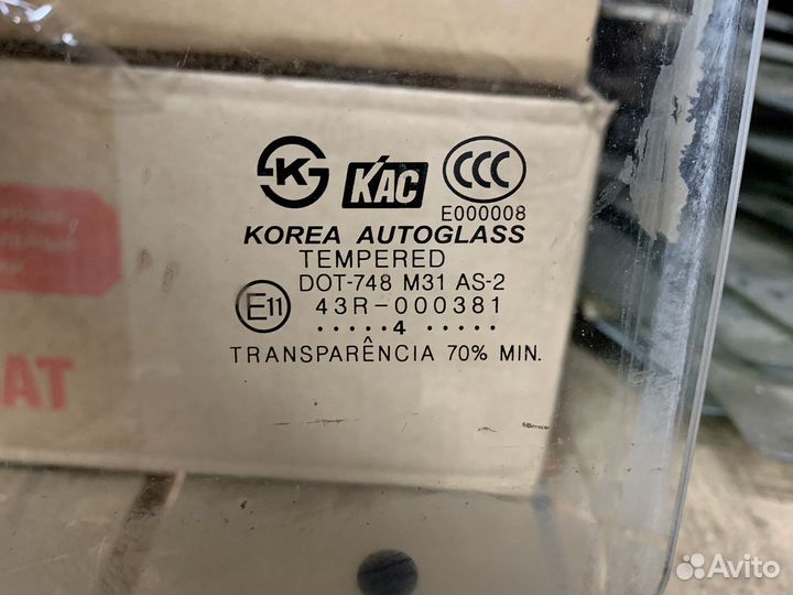 Стекло двери заднее левое hyundai accent