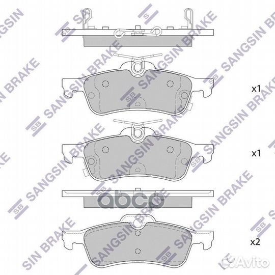 SP4133 колодки дисковые задние Toyota Yaris 1