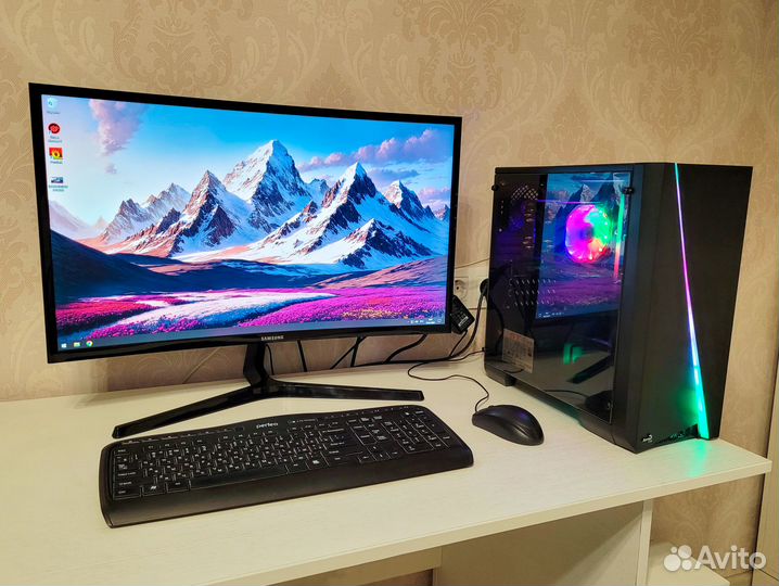 Новый игровой Intel Xeon E5-2680v4 с монитором 27