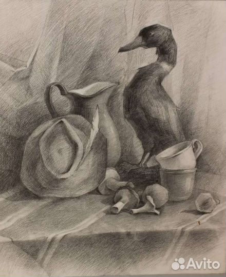 Картины/Натюрморт/карандаш,уголь,сепия,сангина