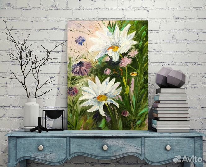 Картина маслом Полевые цветы