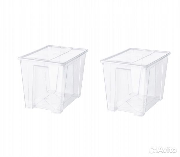 Контейнеры с крышкой икеа самла (новые), 65л 2 шт