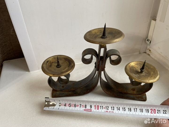 Настольный подсвечник на три свечи ретро