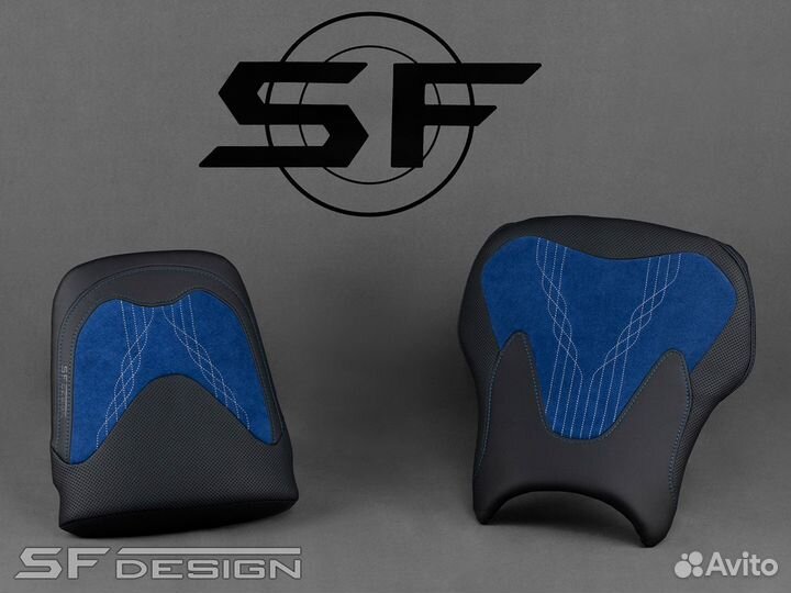 Сиденье Honda CBR600RR White Lines Blue Alcantara