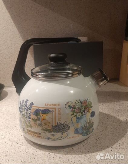 Чайник эмалированый со свистком 3л