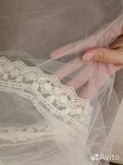 Балдахин в кроватку бежевый кружево и сетка