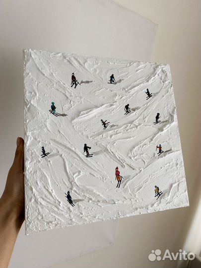 Картина маслом на холсте зима