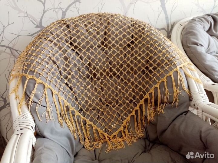 Платок для танца живота желтый с пайетками