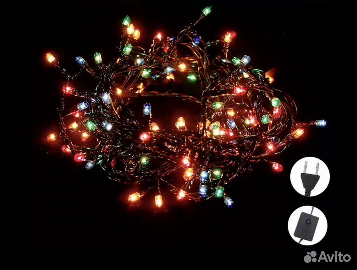 Гирлянда елочная разноцветная