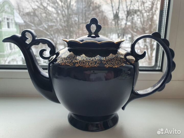 Чайник большой заварочный кобальт 1 литр