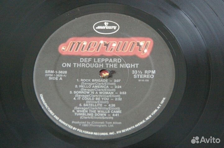 Пластинка Def leppard On Through The Night USA EX