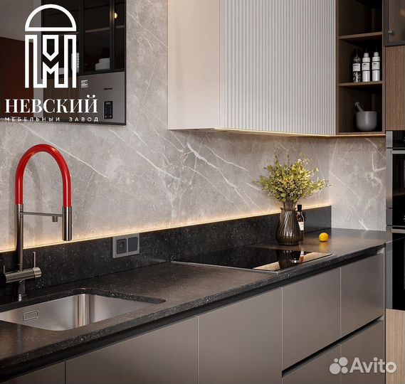 Кухонный гарнитур прямой матовый