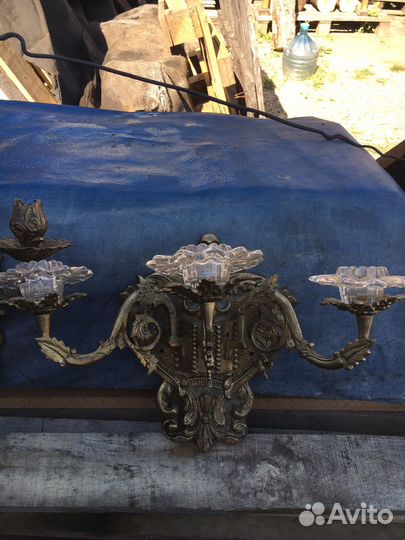 Старинный подсвечник Латунь/Бронза