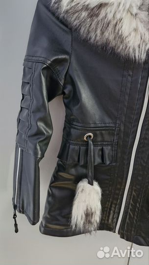 Кожаная куртка детская для девочка на 5/6 лет