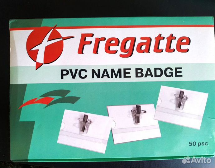 Бейдж горизонтальный зажим/булавка 34 шт. остаток