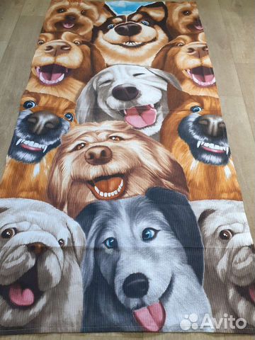 Веселое пляжное полотенце Верный друг150х75 новое