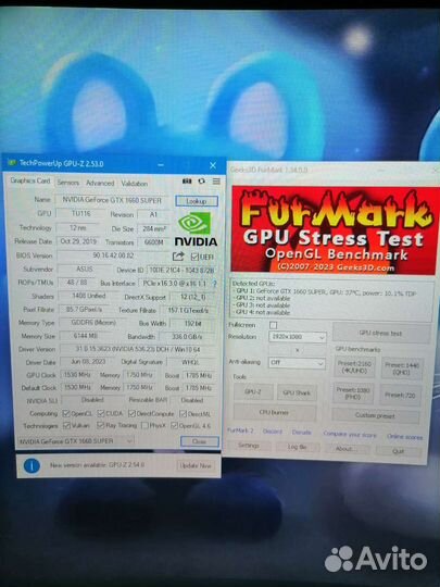 Видеокарта GTX 1660 super 6gb