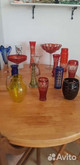 Вазы цветное стекло