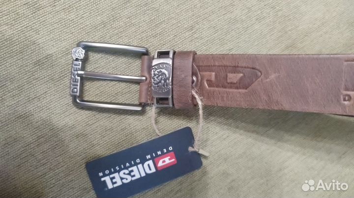 Мужской ремень кожаный Diesel Коричневый