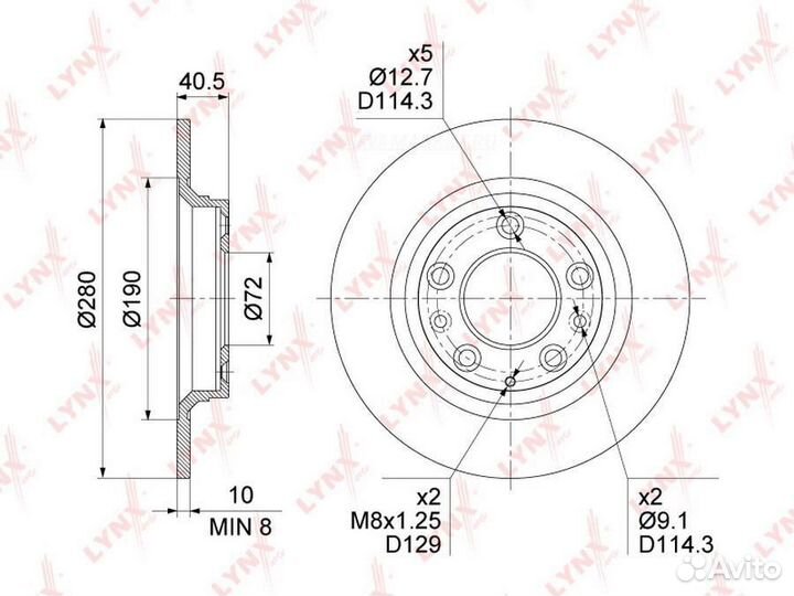 Lynxauto BN-1651 Диск тормозной зад