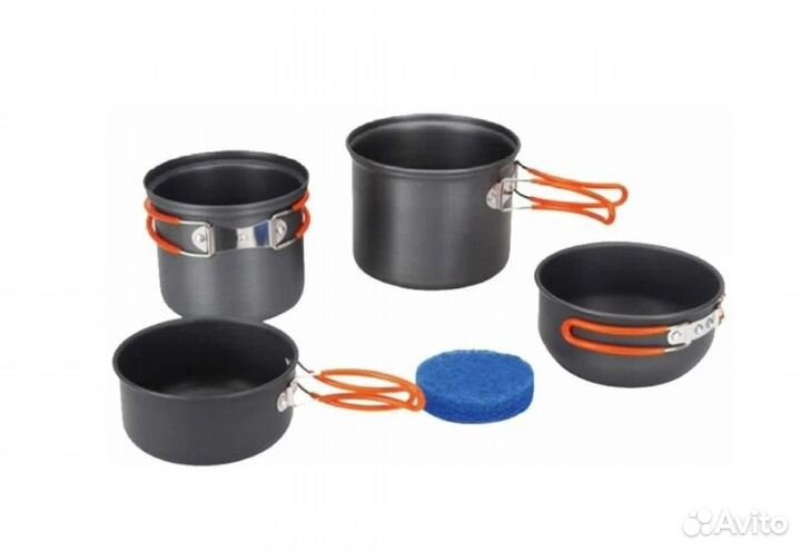 Набор котелков с крышками сковородками Tramp