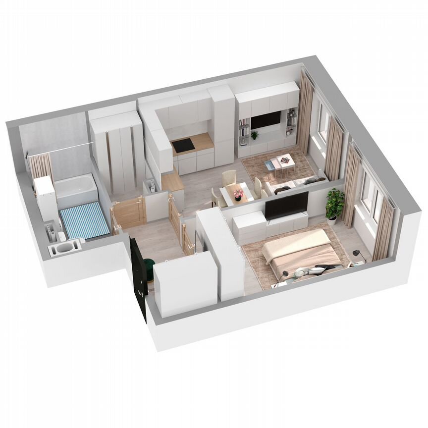 1-к. квартира, 41,5 м², 1/27 эт.