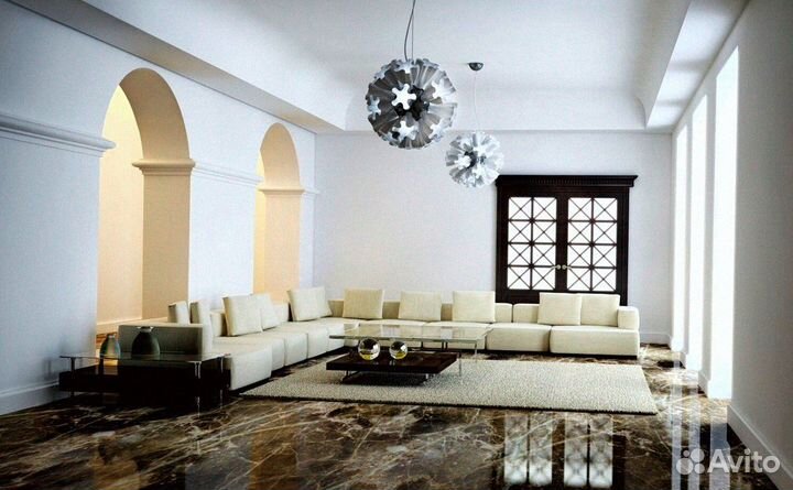 Полы из натурального мрамора, гранита