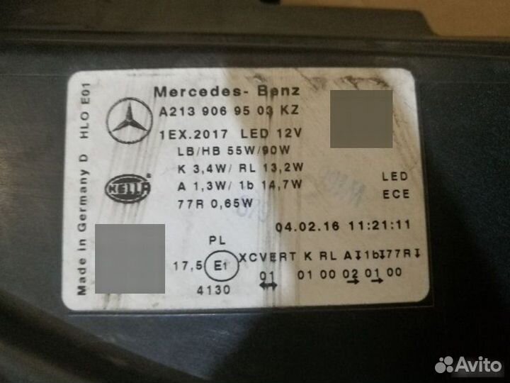 Фара левая Mercedes E 213