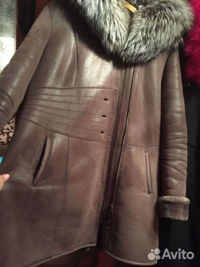 Дубленка женская с капюшоном