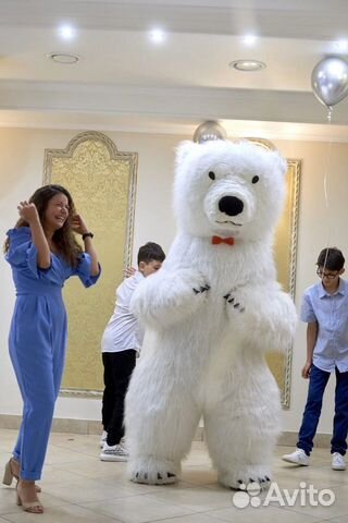 Костюм ростовой куклы белый медведь 2 m