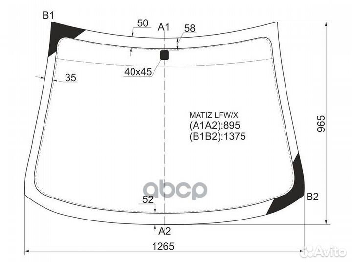 Стекло лобовое (Сборка Узбекистан) Daewoo Matiz