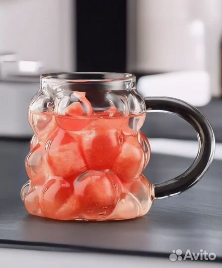 Кружки набор 2 шт стеклянные 350 мл новые