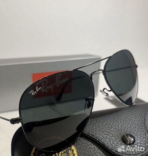 Солнцезащитные очки ray ban aviator чёрные новые