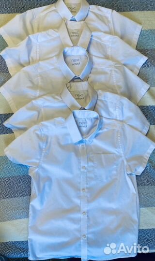 Рубашка школьная с коротким рукавом 128