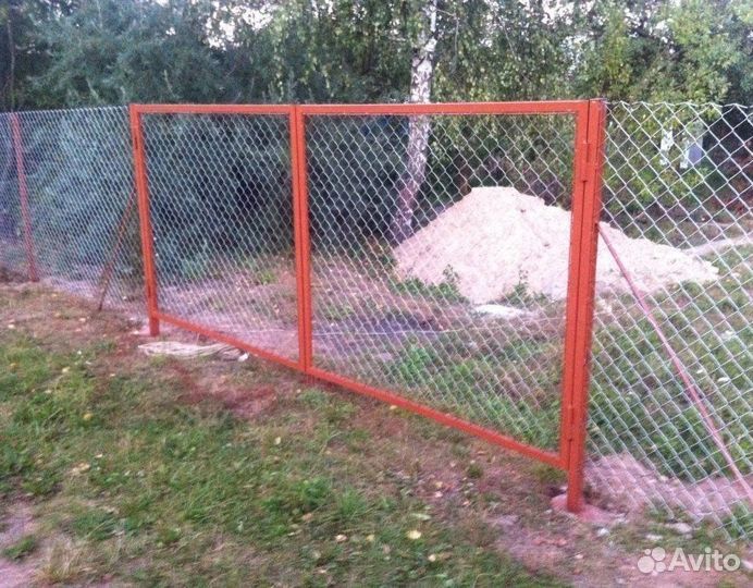 Забор из сетки рабицы