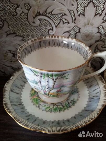 Чашка с блюдцем фарфор