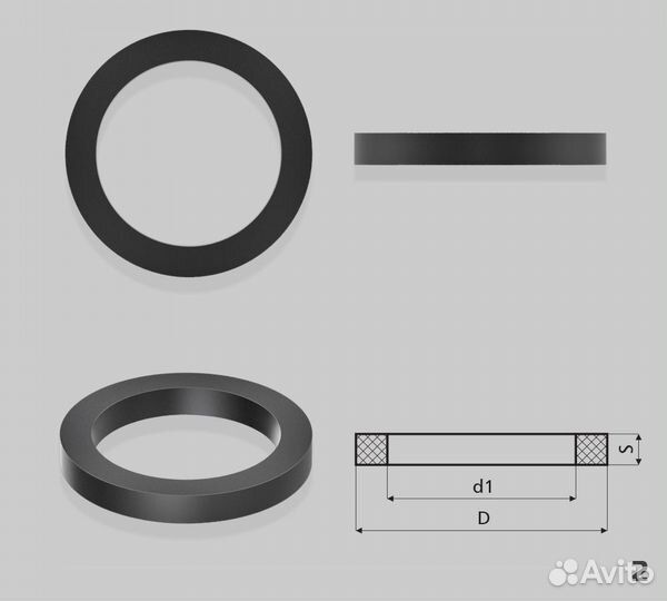 O-07026 Резиновое кольцо квадратного сечения 2.3*9