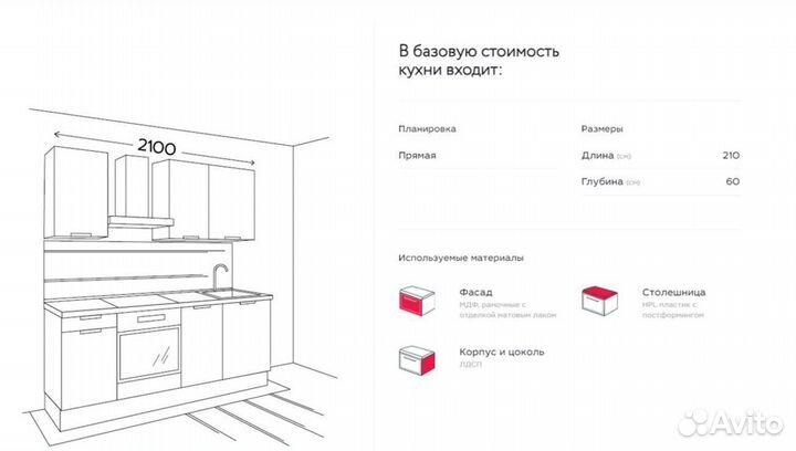 Кухня с рамочными фасадами на заказ