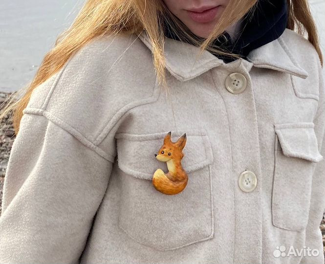 Брошь лисенок